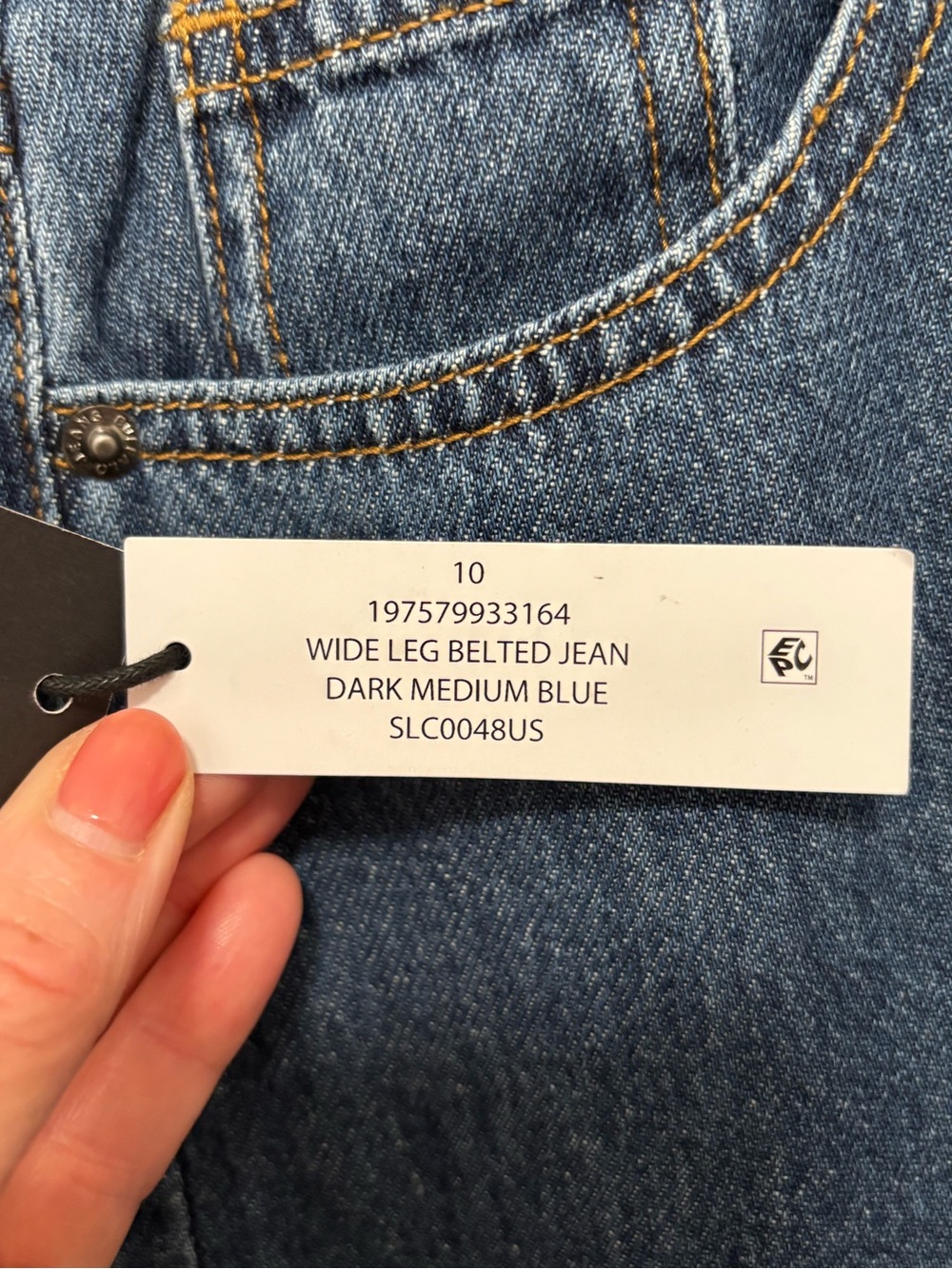 Buffalo David Bitton High Rise Wide Leg Belted Jeans  Sz 10. NWT - Picture 6 of 12